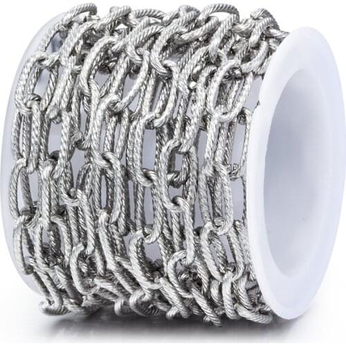 1 Meter Stainless Steel Oval Twisted Chain O-Link Chains For DIY Jewelry Making Accessories Bracelet Pendant Necklace Crafts