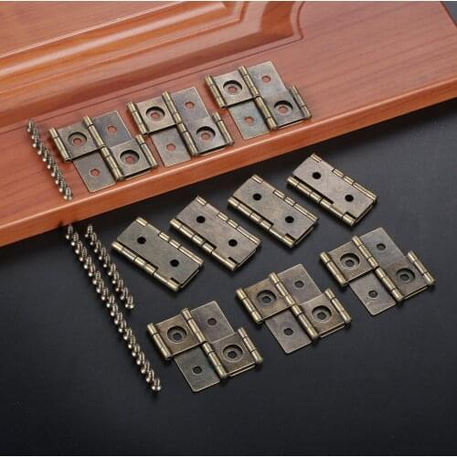 10Pcs 47*48mm Zinc Alloy Double Bearing Screen Baffle Hinges Furniture Decorative Hinges Cabinet Door Butt Hinges for Wooden Box
