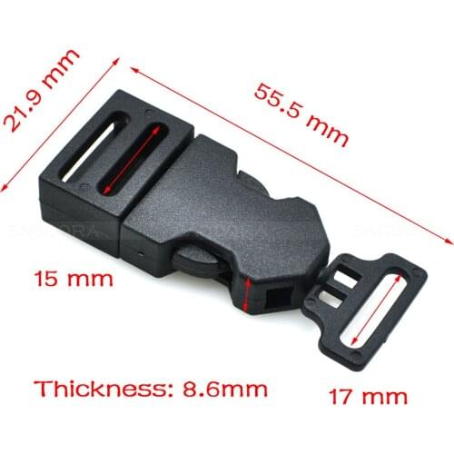 100pcs/pack 5/8" Webbing Plastic Side Release Strap Rotating Buckle for Luggage Backpack Straps