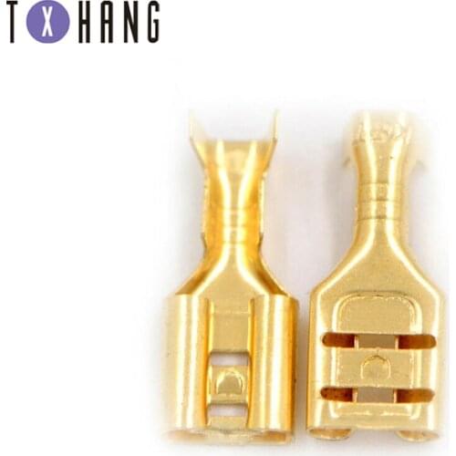 100PCS Female Spade Crimp Terminals Electrical Insulating Sleeve Wire Wrap Connector 6.3MM diy electronics