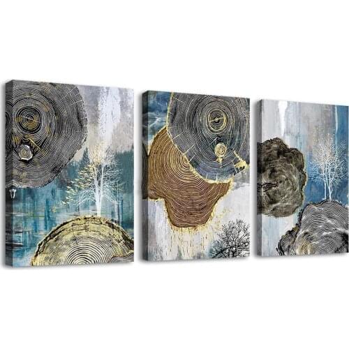 Full Diamond Embroidery Abstract Vintage Tree Growth Ring 5d Diy,Diamond Painting Cross Stitch Mosaic 3 Pcs Wall Art EE2048