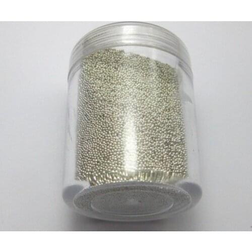 50Gram Silver Glass Micro Beads Microbeads No-hole Embellishment + Storage Box