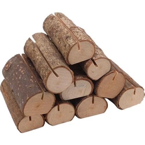 50pcs Rustic Wooden Place Card Holder Party Wedding Table Name Card Holder