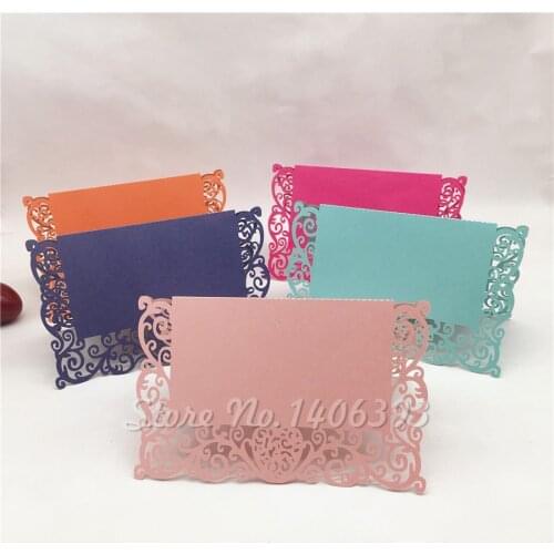 50pcs/lot Laser Cut love heart Table Name Cards Place Cards Guest Names Mark Cards Wedding Party Table Decoration Wedding Favors