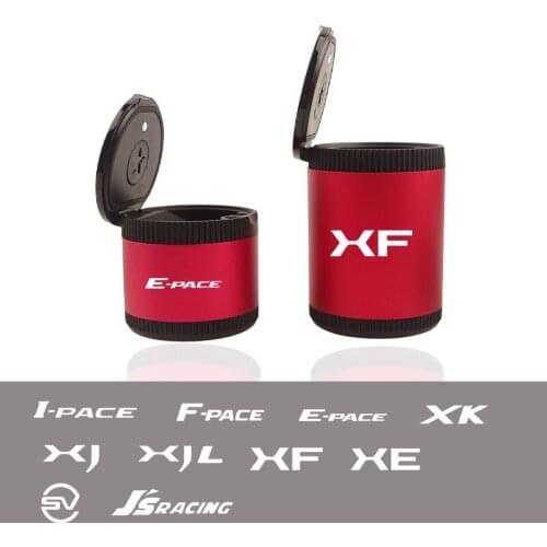 Car Ashtray LED Lights Alloy Ash Tray Aluminum Cup For Jaguar X-type XE XF XJ XK R-Dynamic car Accessorie car Sticker