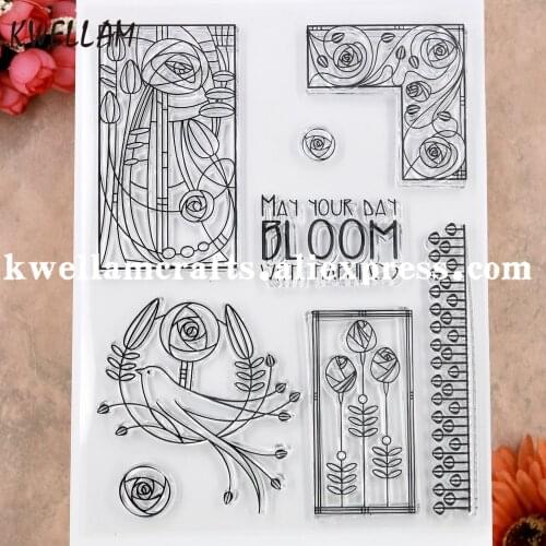 Bloom Flowers Bird Scrapbook photo cards rubber stamp clear stamp transparent stamp KW9112523