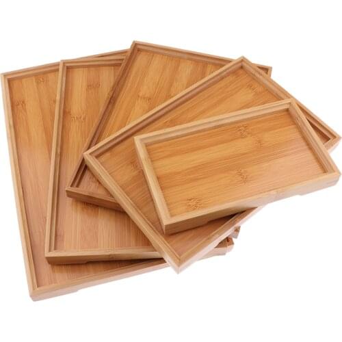 Wood Serving Tray Wooden Plate Tea Food Server Dishes Water Drink Platter