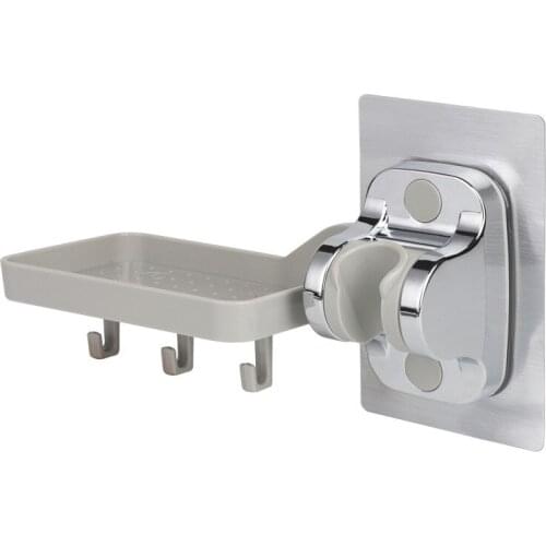 Avoid Punch Soap Box Shower Bracket Storage Carrier Adjustable Bathroom Shower Nozzle Fixed Base Graphic Carton Storage Bracket