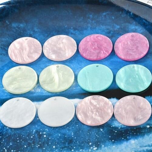 Diy jewelry making 50pcs/lot geometry 25mm round shape acrylic/resin charms earring/bracelet pendants accessory