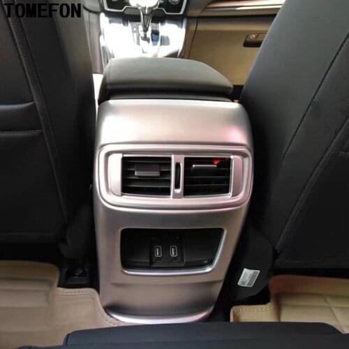 For Honda CRV CR-V 2017 2018 Car Styling accessories ABS Matte Interior Armrest Box Rear Air Vent Outlet Panel Cover Trim 1piece