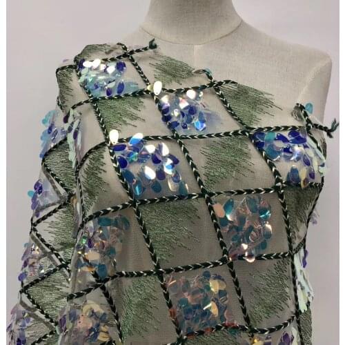 Hot Sale Lace Fabric 2020 High Quality African Lace Fabric and Sequined French Lace Fabric Evening Dress J4056