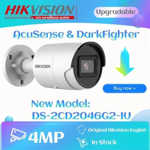 Hikvision DS-2CD2046G2-IU 4MP DarkFighter CCTV IP Camera Network Replace DS-2CD2CD2043G0-I AcuSense Bullet IP67 with Microphone