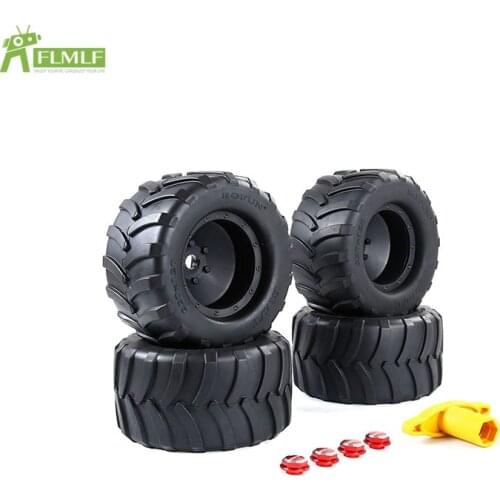 Big Foot Wheels Tyre with Alloy Nut Set Fit for 1/5 Electric Traxxas X-Maxx Truck Size: 220x100mm