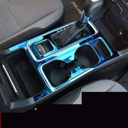 Stainless Steel Gear Shift Cup Storage Box Decoratd Frame Cover For Ford Kuga 2017 2018 AAA114