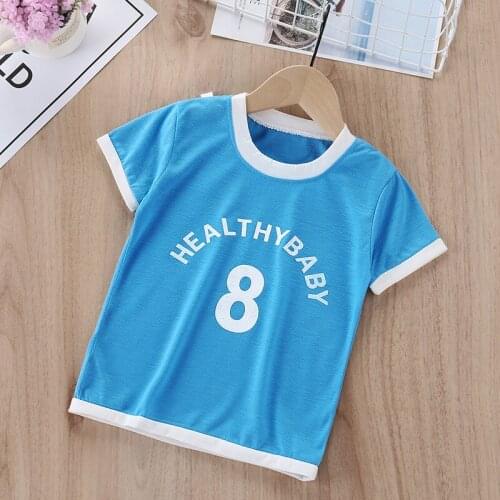 Baby Girl Summer Clothes Short Sleeve T-shirts Print Graphic T Shirts Childrens Tops Sweatshirt Football Shirt Boys Clothing