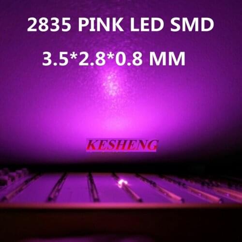 Hot 2835 Pink SMD LED 0.2W high bright light emitting diode chip leds Free shipping 3.5*2.8*0.8mm 2835 smd led diode 1000PCS