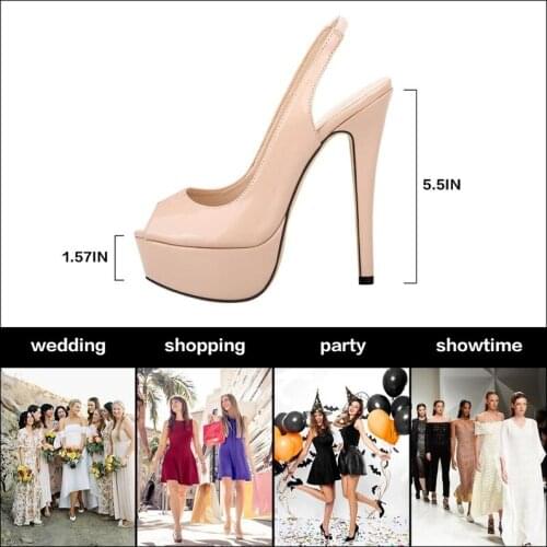 LOSLANDIFEN New 14CM Super High Heels For Woman Sexy Open Toe Platform Sandals Gladiator Party Dress Women Shoes Plus Size 42
