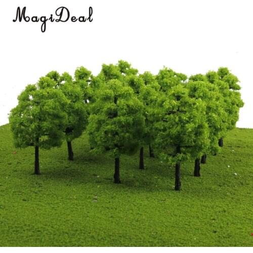 MagiDeal 20Pcs/Lot 1/100 Scale Mini Plastic Model Trees Train Railroad Scenery for House Classroom Park Layout Scene Kids Toy