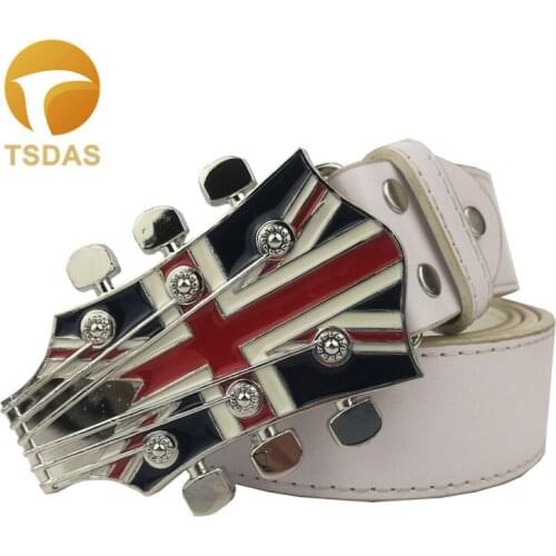 Metal 3D Guitar Head Design Silver Belt Buckles Good Plating Suitable for 4cm Width Belt Mens Belt Buckle