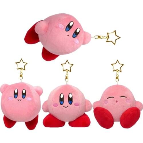 Cute Cartoon Kawaii Star Kirby Plush Toy Soft Stuffed Plush Star Keychain Toy Pendant Girls Holiday Gift
