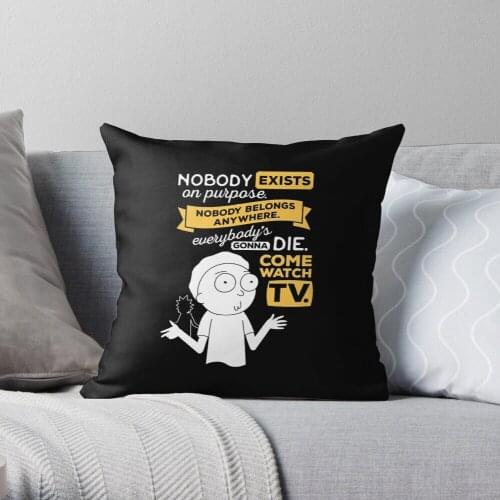 Nobody Exists on Purpose Throw Pillow Cushion Cover Polyester throw pillows case on sofa home living room car seat decor 45x45cm