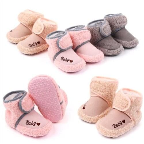 New Baby Winter First Walkers Cotton Warm Baby Shoes Cute Infant Baby Boys Girls Shoes Boots Soft Sole Indoor Shoes