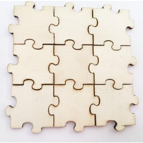 New Arrival 50Pcs Wooden MDF The puzzle Art Crafts DIY Embellishments Decoration Wood Craft DIY wall decoration