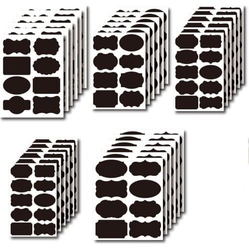 Kitchen Label Stickers Organizer White Chalk Marker Waterproof Reused Jars Glass Bottles Chalkboard Labels for Home Decor