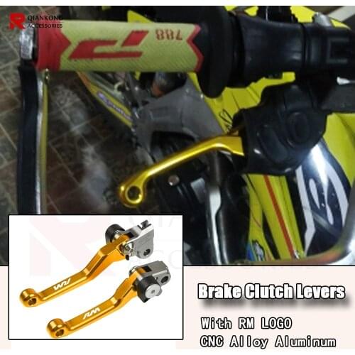 For SUZUKI RM85 2005-2015 RM125 RM250 1996-2008 Black gold Motorcycle Brake Clutch Lever Pivot Lever RM 85 125 250 With RM LOGO
