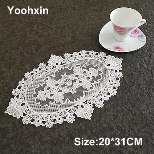 Modern embroidery table mat coffee table mat coaster lace coffee mat tablecloth Christmas party birthday wedding decoration
