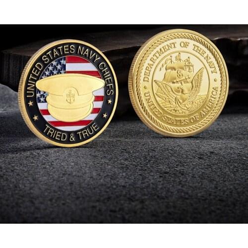 US Military Commemorative Coin Marine Cap Gold Coin Military Badge Sergeant Collection Hobby Honor Medal Collection