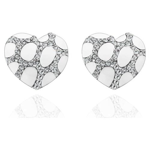 ZEMIOR White Heart Stud Earrings For Women Clean Cubic Zirconia Earring Anniversary Girl Romantic New Arrival Fashion Jewelry