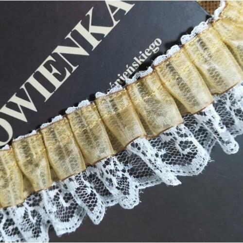 1Yard Embroidery Laces Gold Trim 3D Lace Fabric Lace Trims 4.8CM Ribbon Dresses Lace Flowers Sewing Decorations For Clothes LX04