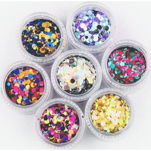 10ML Holographic Nail Glitter Sequins Mix 1/2/3mm Round Shape Sparkly Paillette Flakes Nail Art Decorations Manicure Accessories