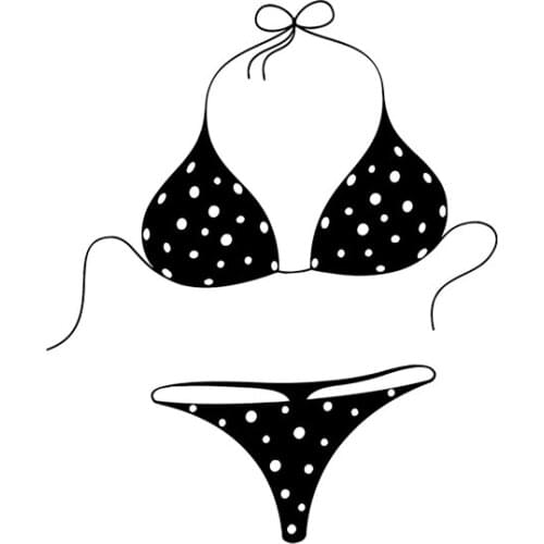 11.1*13.3CM Car Decal Sexy Bikini Swimsuit Lingerie Girl Silhouette Decor Vinyl Car Sticker Black/Silver C20-0097