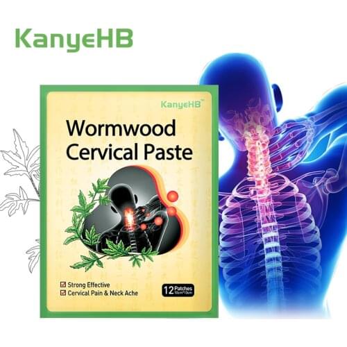 12pcs Neck Joint Aches Patch Cervical Spondylosis Back Pain Relief Sticker Rheumatoid Arthritis Wormwood Medical Plaster W002