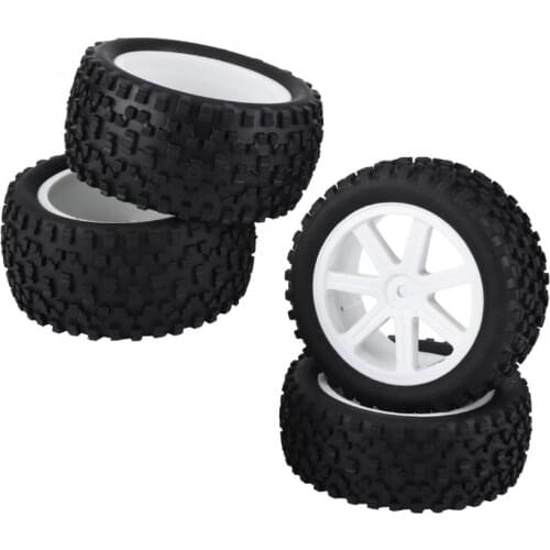 4pcs 1/10 RC Truck Rubber Tire Wheel Tyre Alloy Wheel Rims Replacement Tire for ZD Racing Buggy Crawler Car RC Model Parts