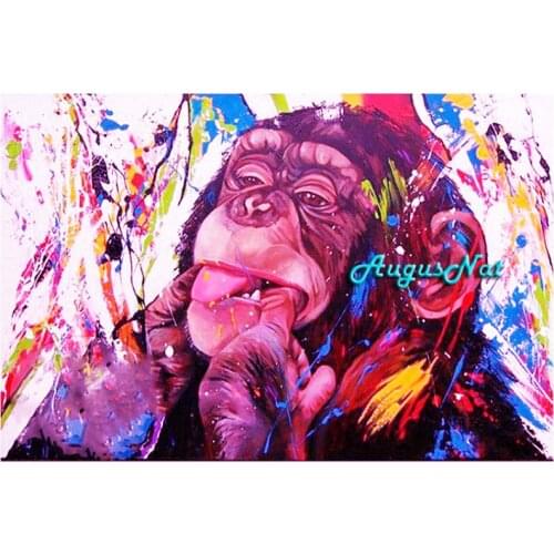 Diamond oil painting monkey diamond painting full drill paint by numbers on canvas animals diy wall art beads pictures colored