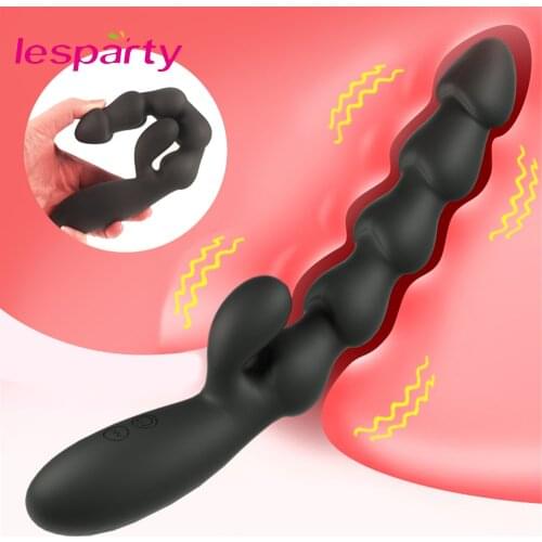 Anal Vibrator Anal Beads Prostate Massager for Men Dual Motor Butt Plug Stimulator USB Charge Vibrators Sex Toys For Men Women