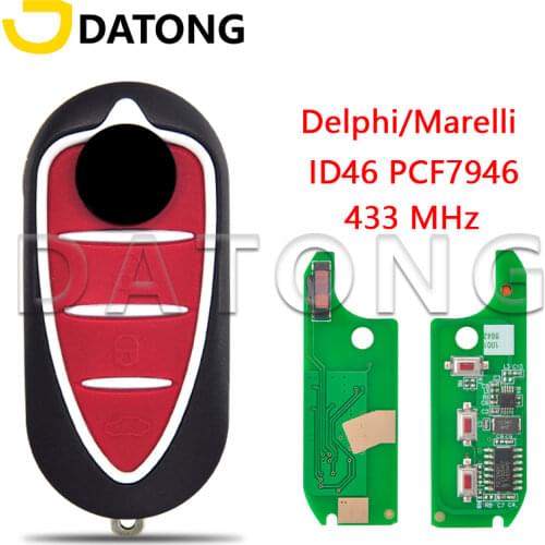 Datong World Car Remote Key For Alfa Romeo 147 159 Mito 2008+ Delphi Giulietta Genuine Marelli PCF7946AT 433ASK Replace Flip Key