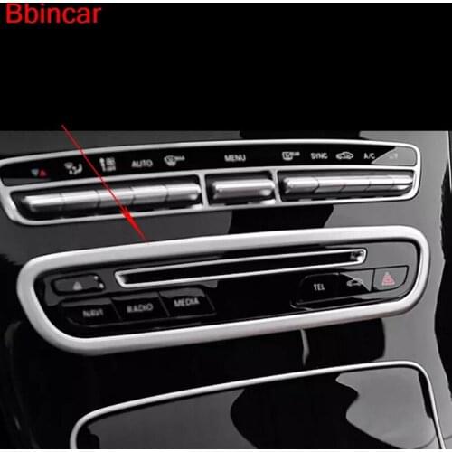 Bbincar Stainless steel Interior Front Console CD Player Switch Button Trim Cover Adjustment Buttons For Benz GLC 2016-17 X205