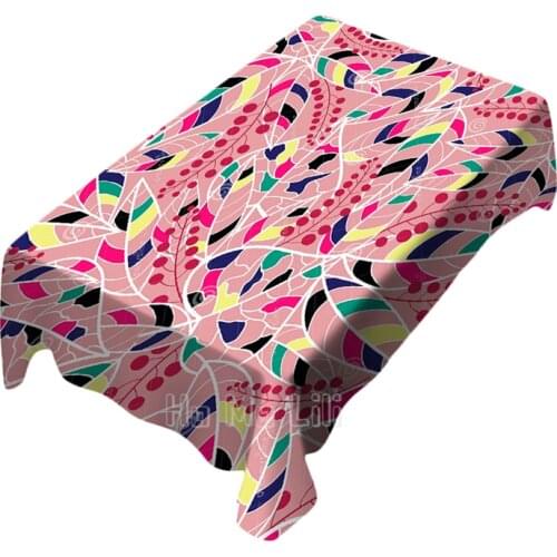 Pink Bohemian Leaf Jungle Seamless Pattern Tablecloth For Indoor And Outdoor Art Decor