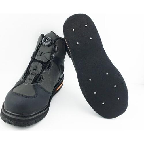 Fly Fishing Aqua Shoes Self-lock Felt Sole Self Locking Fish Waders Mesh Fabric Boots Felt-soled Wear-resistant Outdoor Non-slip