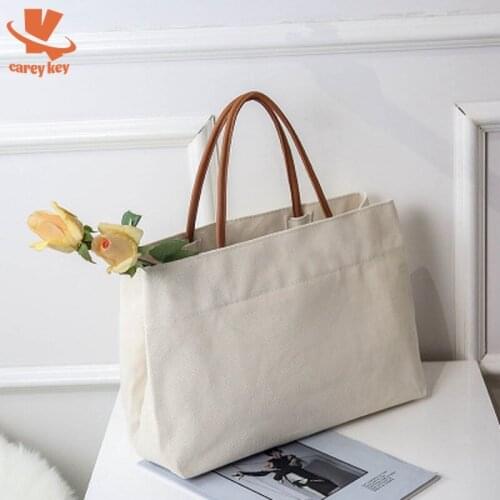 CAREY KEY 2021 Women Summer Hawaii Beach Bags Ins Brand Exposure Bags Ladies Simple Large Capacity Handbag Canvas Totes Shopper