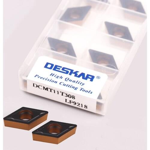 10pcs DCMT11T304 DCMT11T308 LF9218 Internal finishing turning tool CNC Lathe Cemented carbide Inserts for processing steel parts