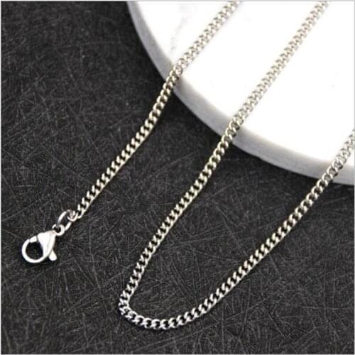 10pcs 1.5mm Stainless Steel Silver Color 2MM Cheap Promotions Chain Necklace Fashion Jewelry For men and women drop shipping