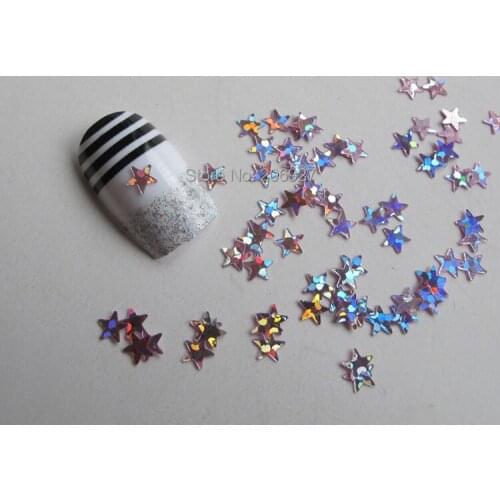 GD4-2 20g/bag Cute Laser Pink Star Nail Art Shinny Glitter Cute Decoration Nail Art Decoration