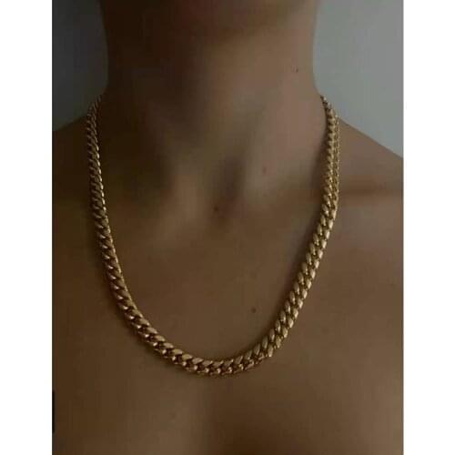 Joolim Jewelry PVD Gold Finish Hip-hop Cuban Chain Necklace Stylish Stainless Steel Necklace