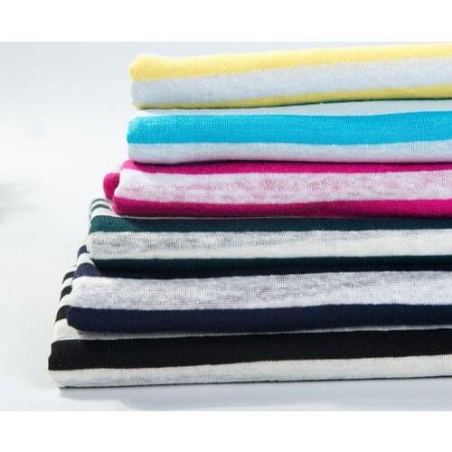 KA0421 Linen Viscose Fabric Classic Stripe Knit Jersey Fabric For Sewing Thin Cardigans-Fly Home Textile Material 50*150cm/Piece
