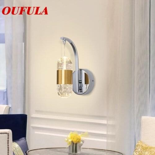 OUFULA Indoor Wall Lamps Fixture Crystal Modern LED Sconce Contemporary Creative Decorative For Home Foyer Corridor Bedroom